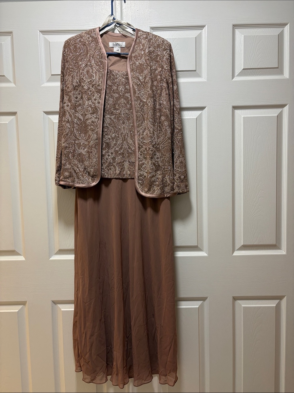 Patra Dusty Mauve Paisley Embellished Maxi Skirt Set
